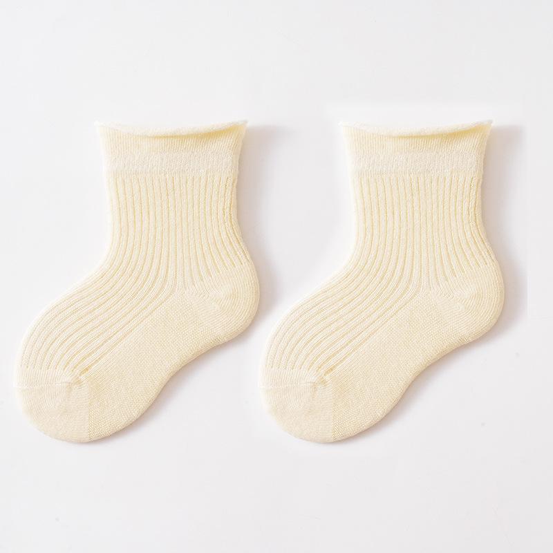 Summer Infant Baby Calf Sock Simplicity Solid Color Thin Newborn Sock for Boy Girl Fashion Breathable Soft Cotton Toddler Sock