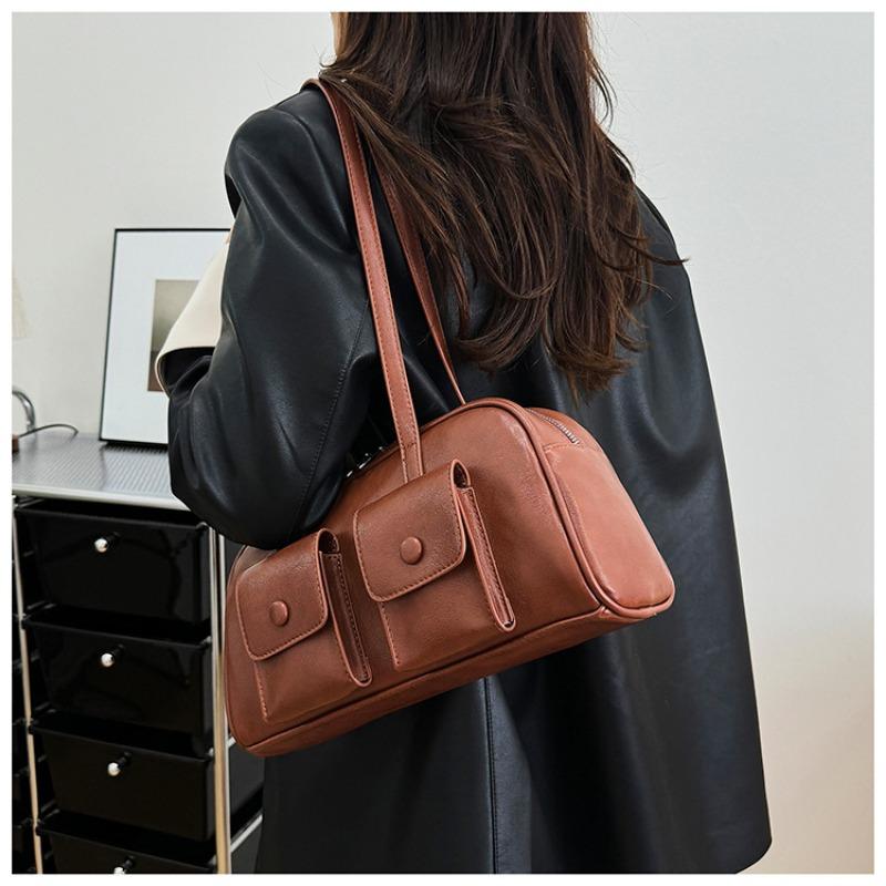 Fashion Multi-pocket Bag Women's Autumn and Winter New Retro Armpit Bag Commuter Shoulder Bag