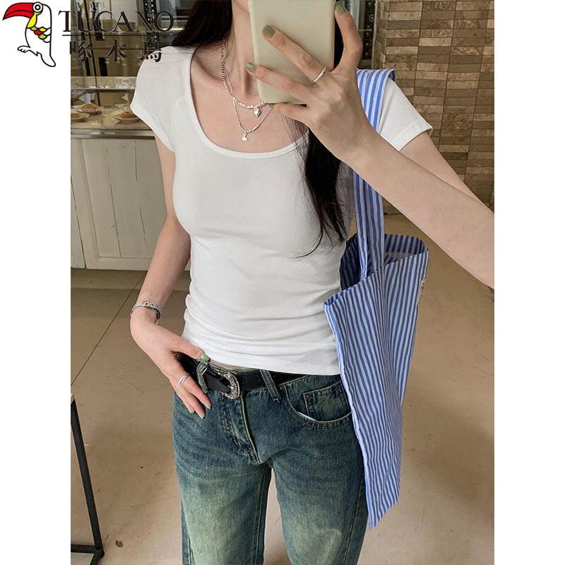 Woodpecker Women s Slim Fit U-Neck Short Sleeve T-Shirt M