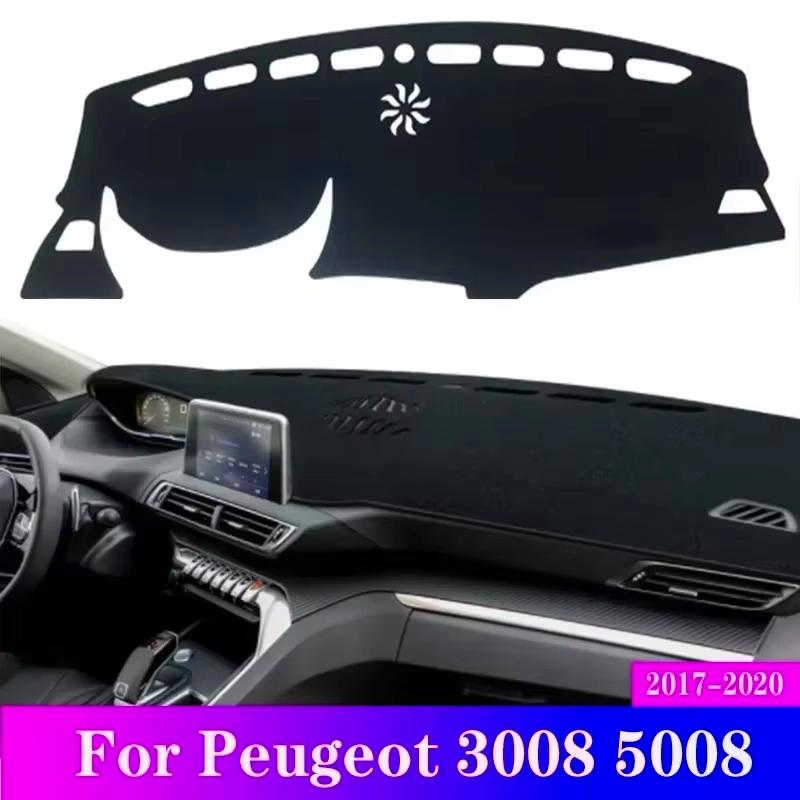 For Peugeot 3008 5008 GT 2017 2018 2019 2020 Accessories Car Dashboard Cover Mat Sun Shade Pad Instrument Panel Carpets Anti-UV