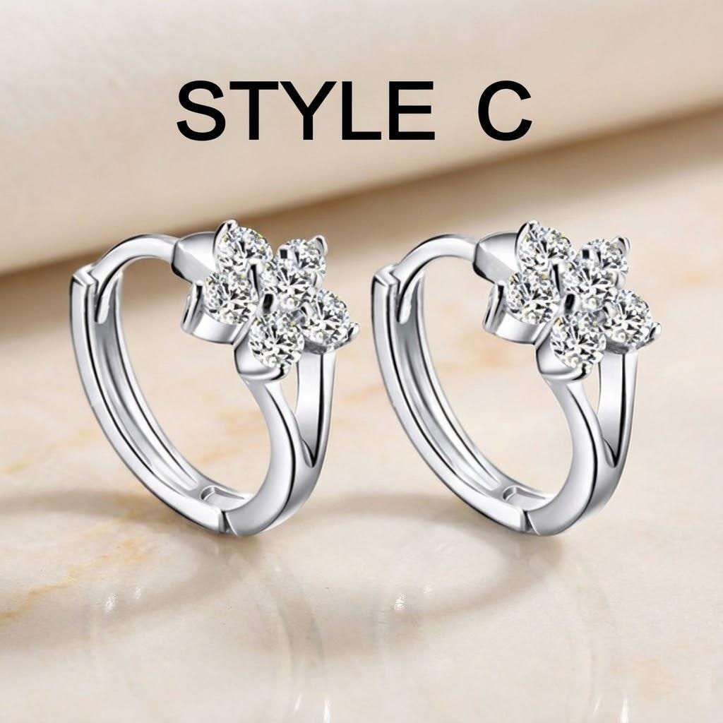 

Women Crystal Stud Hoop Earrings 1 Pair 2 Pairs Gift for Valentine Day Jewelry Fashion Trendy Earrings for Women