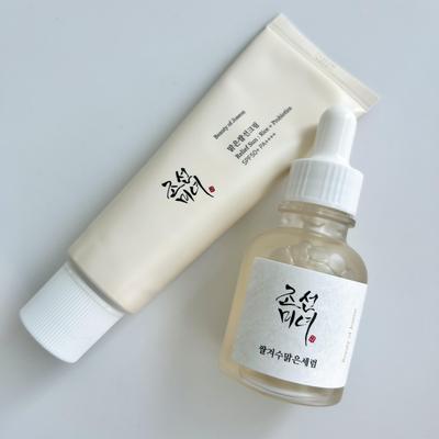 Relief Sun Rice Probiotics Sun Cream SPF50+PA++++50ml+ GLOW DEEP Rice SERUM 30 Ml