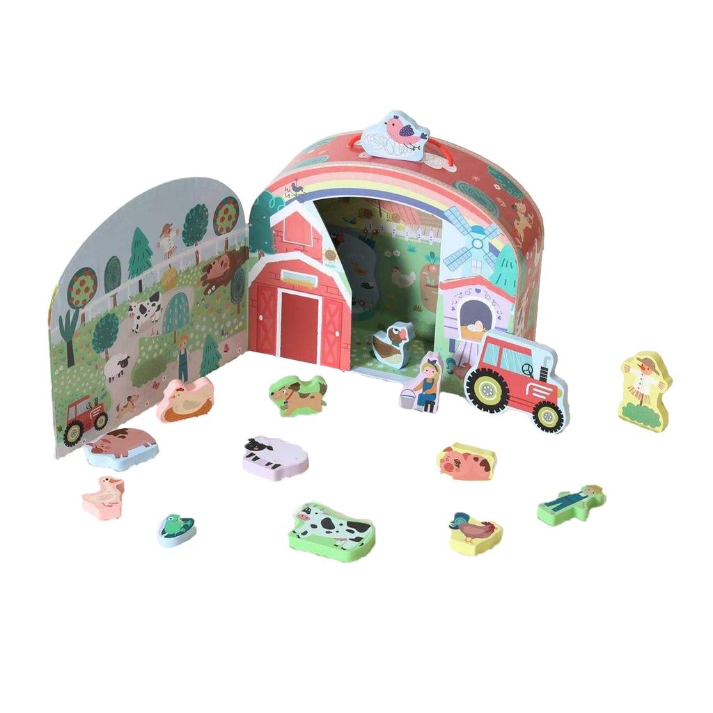 Toy Life Childrens/Kids Wooden Farm Play Set