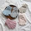 Kinderhandschuhe Koreanische Version von schlicht einfarbig für mittlere und ältere Kinder Winter Outdoor warm Fünf-Finger Jungen und Mädchen weich