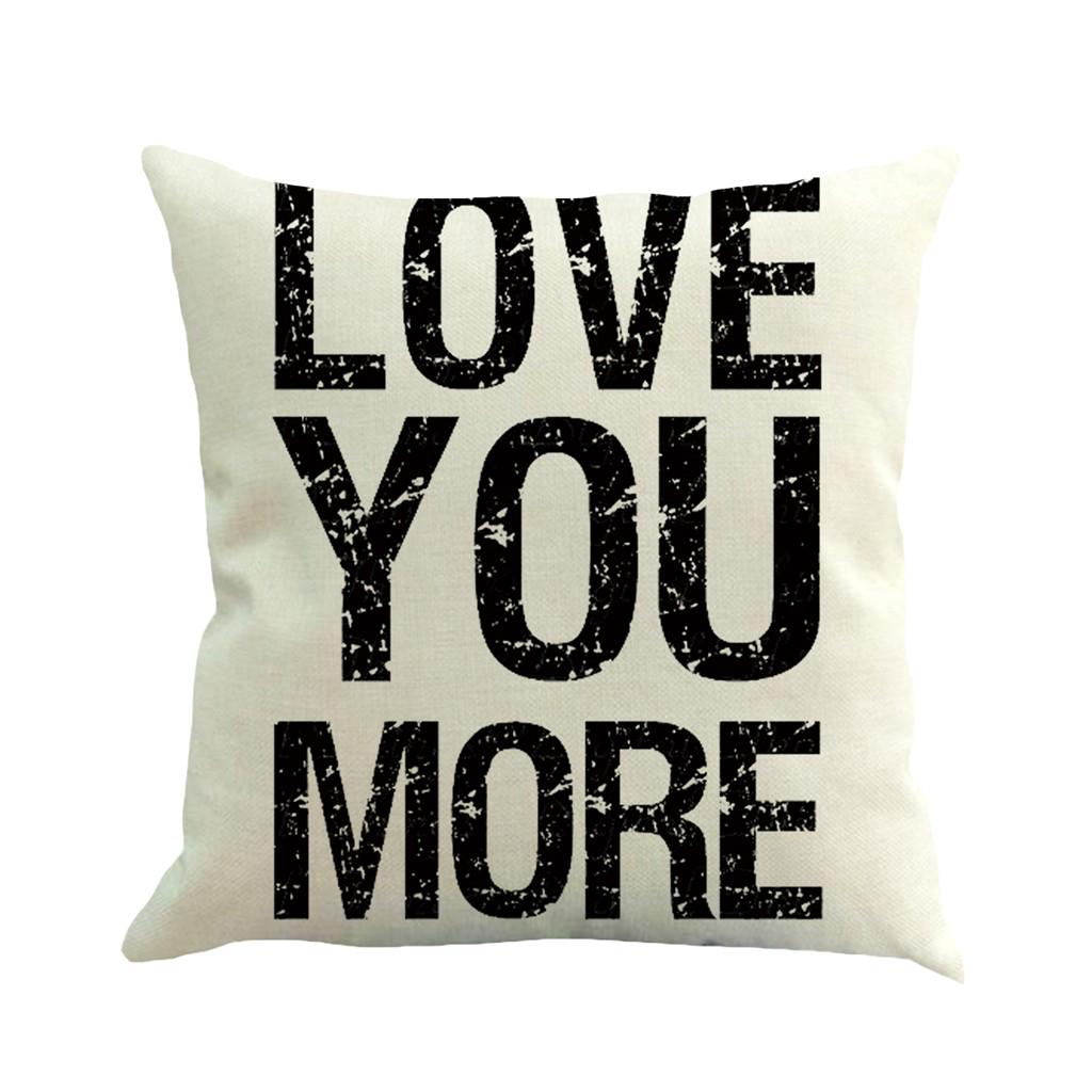 Valentine/'s Day Letter Stylish Pillow Cover Family Car Sofa Cusion Pillowcase