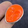 Natural Cameo Gemstone Handmade 925 Sterling Silver Jewelry Ring Size 6.5 P4t23