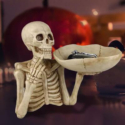 Decorative Skeleton Storage Tray Storage Ornament Sculpture Statue The Personality Punk Skull Fruit Plate Resin Key Storage Tray