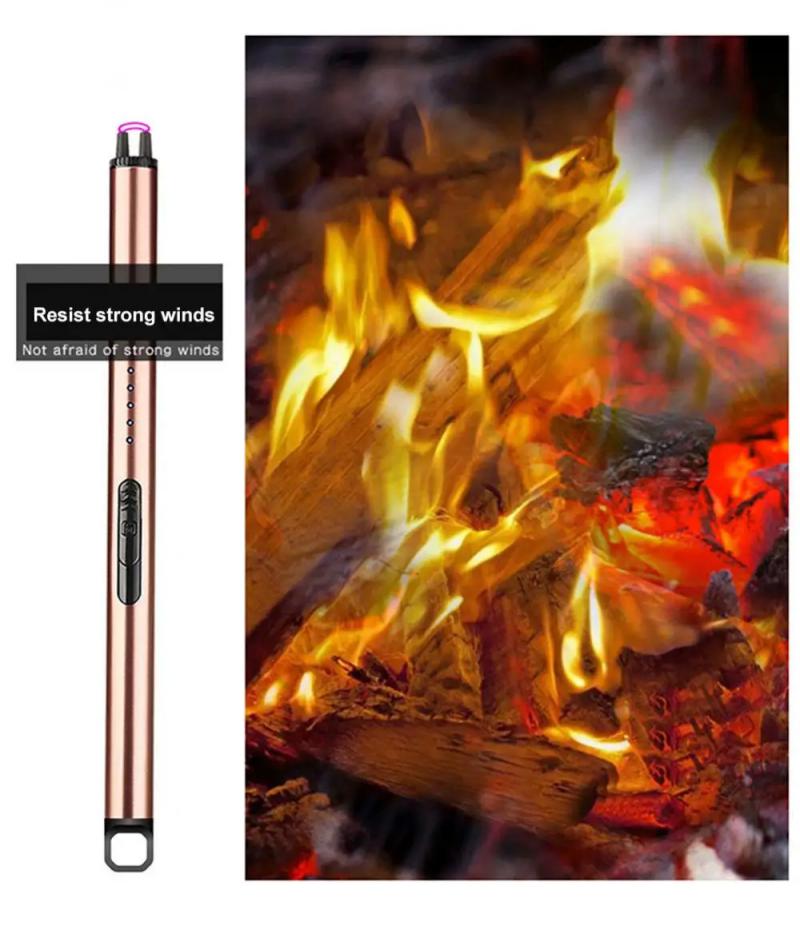 Brichete electrice cu arc Brichetă metalică de bucătărie Plită cu gaz Aprindere rezistentă la vânt Lumânare Gadget electronic cu plasmă reîncărcabilă prin USB în aer liber