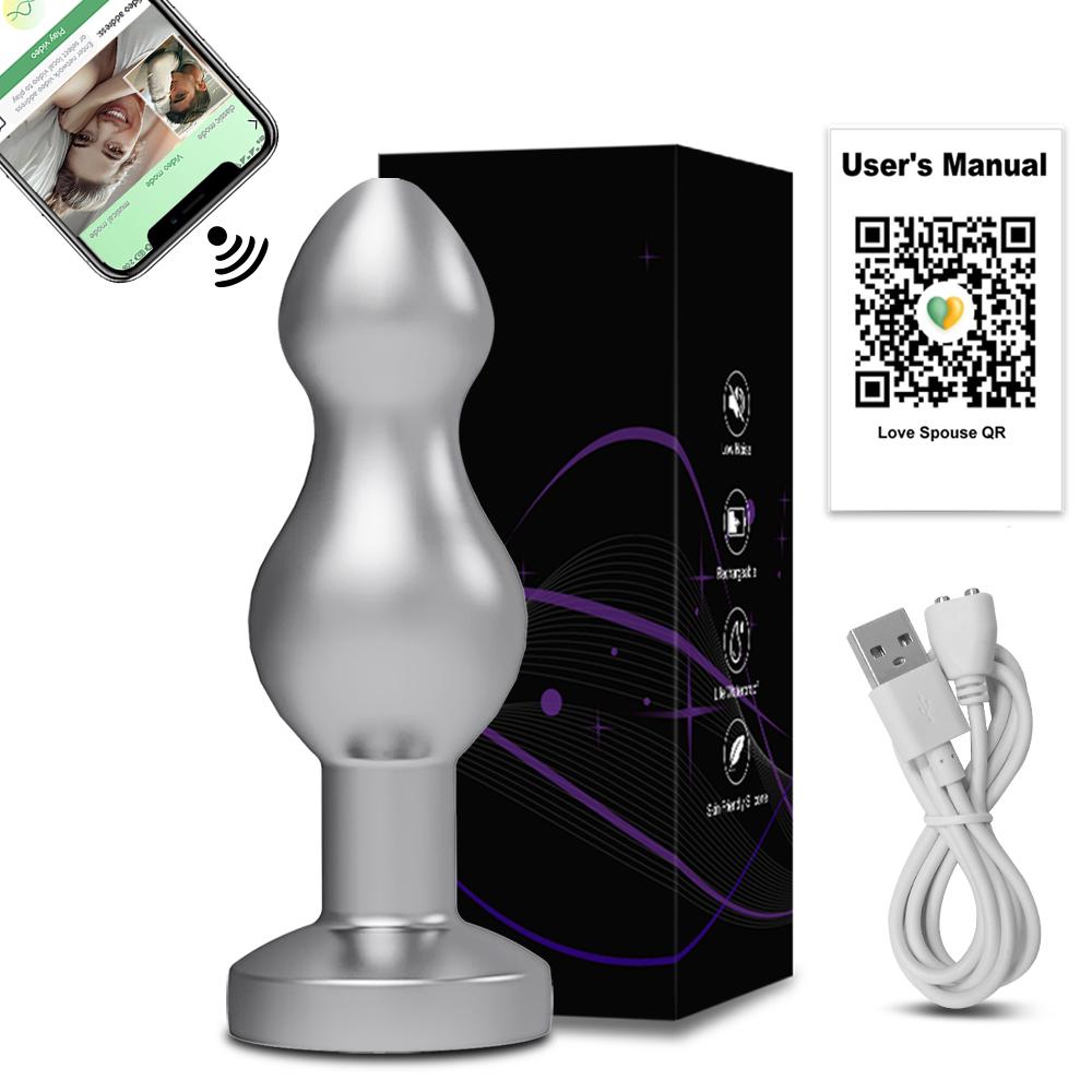 Bluetooth APP Anal Plug Vibrator Female Remote Control Clitoris Stimulator Metal Butt Plug Adult Supplies Sex Toys for Women