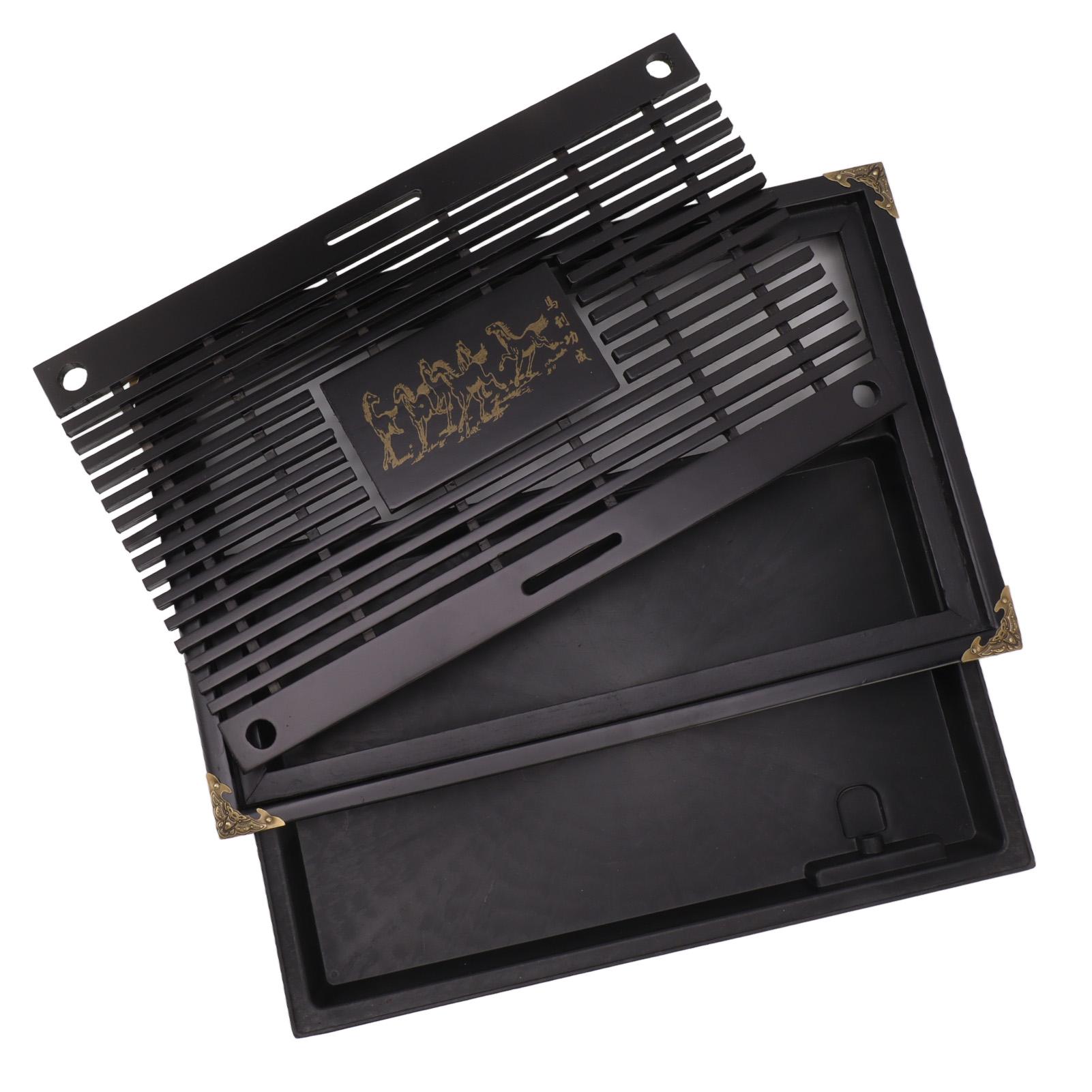 

Simple Tea Tray Drawer Type Wooden Drainage Water Storage Gongfu Tea Table Set for Home Black чёрный