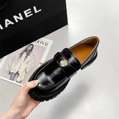 Nieuwe Lente Herfst Dames Bloemenknop Schoenen Britse Stijl Dikke Zool Loafers College Casual Loafers Mode Meisjes Leren Schoenen