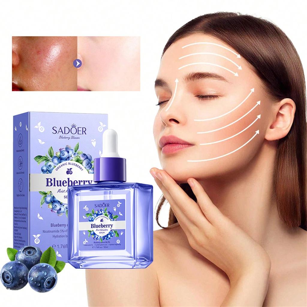 1Pc Blueberry Mssence Moisturizing Serum With 50ml Refreshing And Moisturizing Maintains Skin Barrie