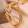 Fashionable Wide Version Hollow Square Titanium Steel Women’s Elegant Versatile Design and Temperament Bracelet