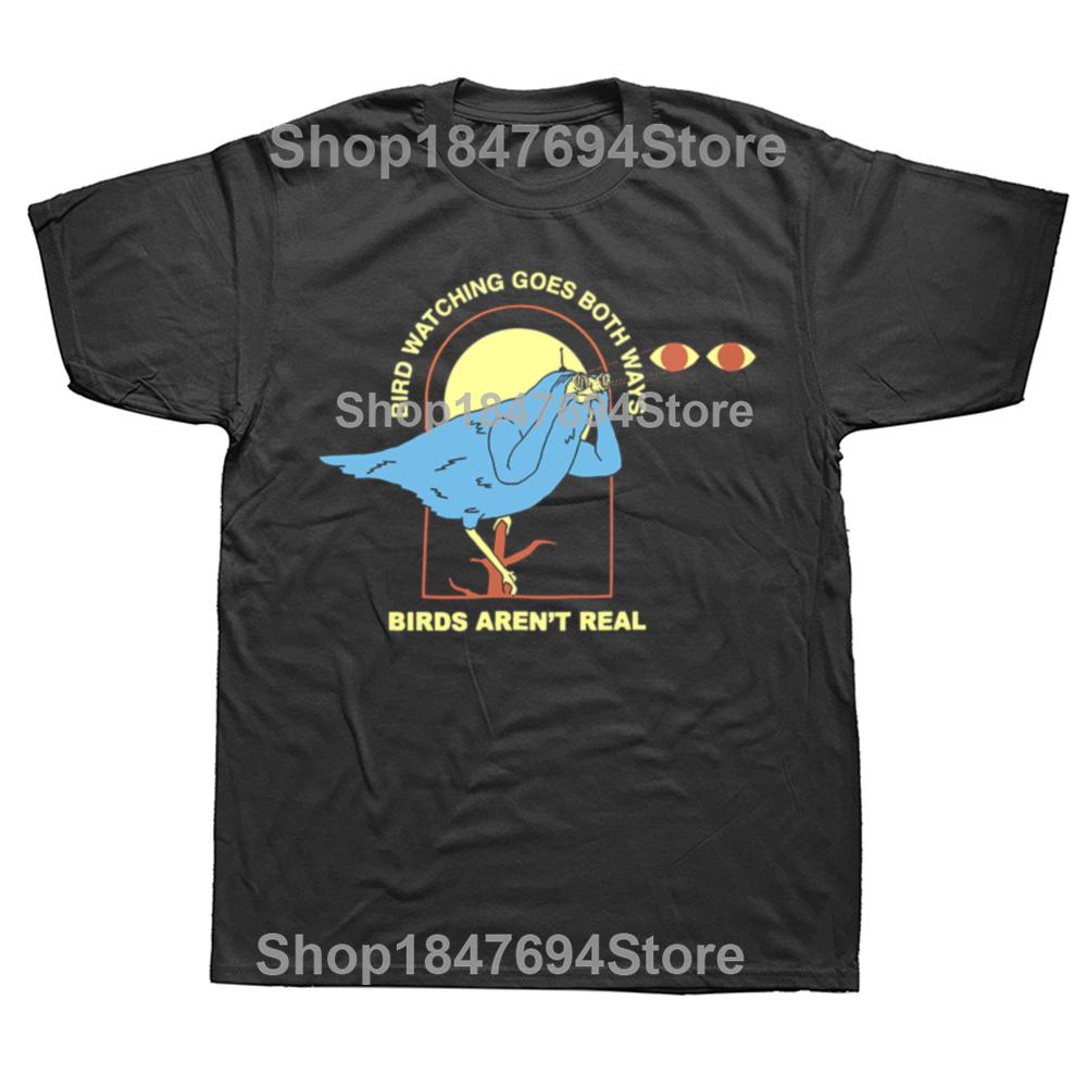 Funny Birdwatching Goes Both Ways Classic Birds Real T-Shirt Womens Men Tshirts Graphic Custom Aldult Teen Unisex Xs-Xl Gift