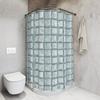 Modern Glass Block Shower Curtain - Creative Urban Design Area Art - Bathroom Decor Home Artistic Contemporary Bath Curtain