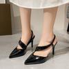 Fashion Summer Women's Shoes High Heels Stiletto All-Match 2025 Pointed Pumps Sandals Ladies Fine Slimming Big Closed Latest Beige Toe A