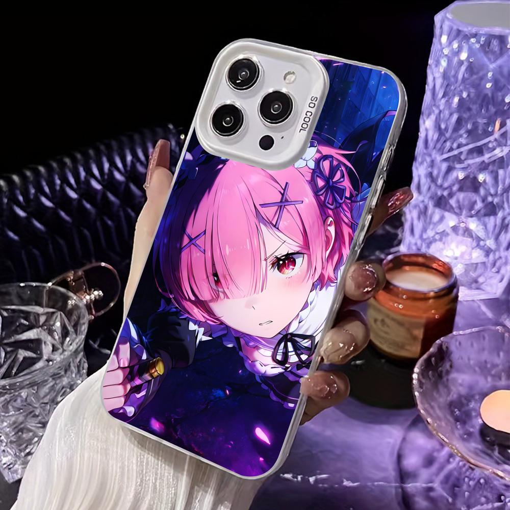 ReZero Ram Waifu Mobile Phone Case for iPhone 17 16 15 14 13 12 11 X XR XS 8 7 Air Pro Max Plus White Translucent Colorful Cover