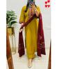 Ensemble Femme Designer Coton Kurta Pantalon Dupatta Indien Bollywood Haut Tunique Kurti Salwar Suit