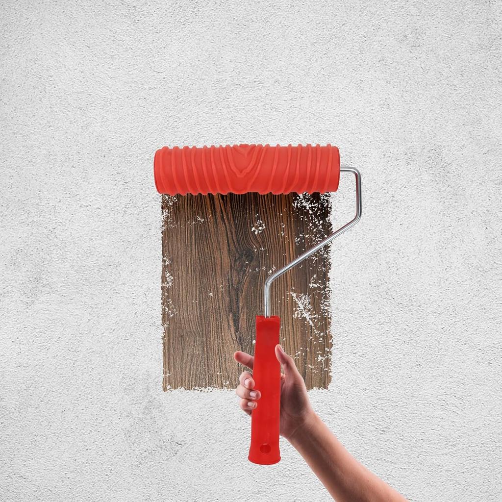T Tool Tools 7-inch Textured Paint Roller Pattern Paint Roller for Walls DIY Wall Decor Empaistic Grain Painting Roller with Handle Rollers Painting