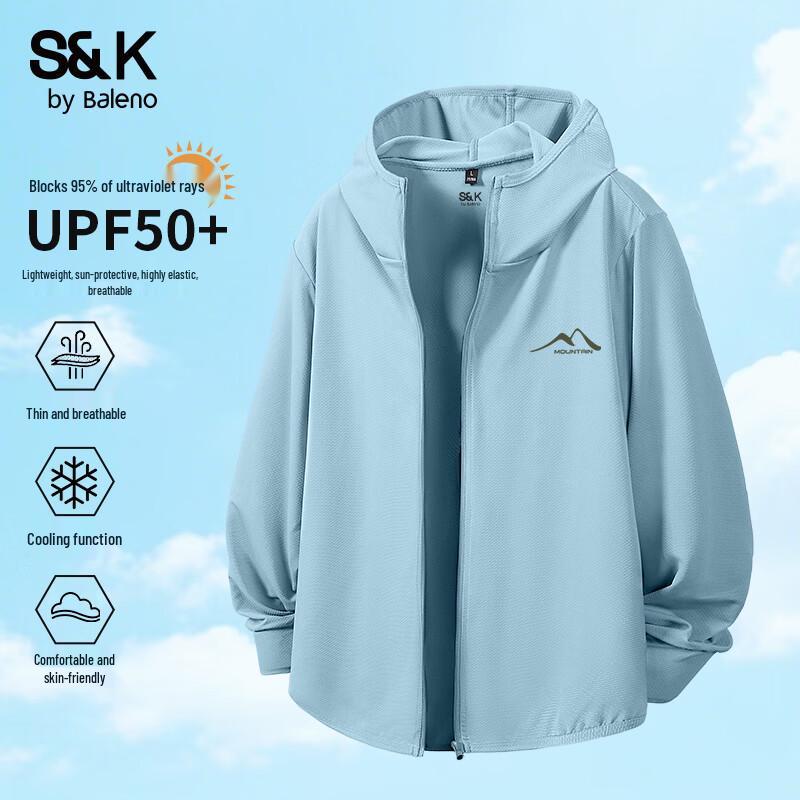 Baleno Men's S&K Series Hooded UPF50+ Sun Protection Jacket