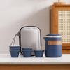 Compact Ceramic Travel Tea Set: 1 Teapot + 6 Cups for Camping or Business Gifts