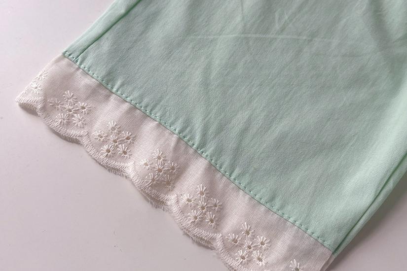 Krajková be rukávová panenkovská košile a široké kalhoty pro malé holčičky - Letní dvoudílná sada ve stylu Mori