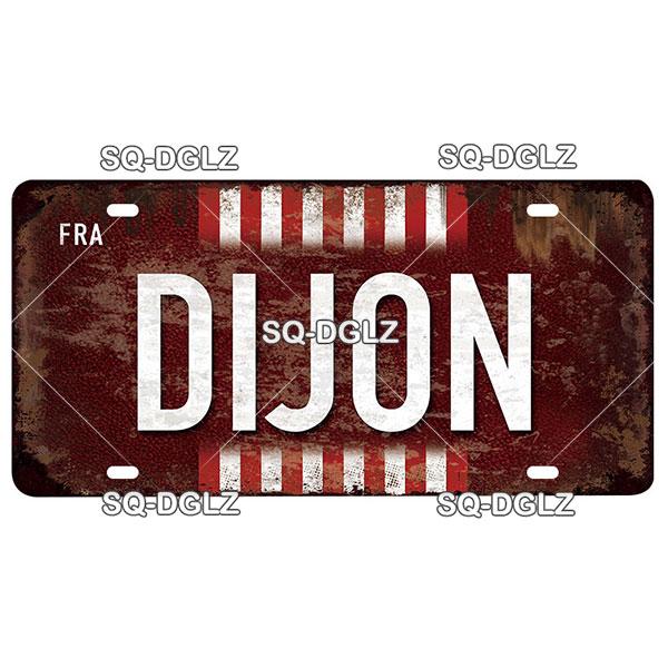 [SQ-DGLZ] Vintage France City Metal Sign Tin Sign Licenses Plate Decor Plaque Metal Vintage Bar Pub Club Home Wall Decoration