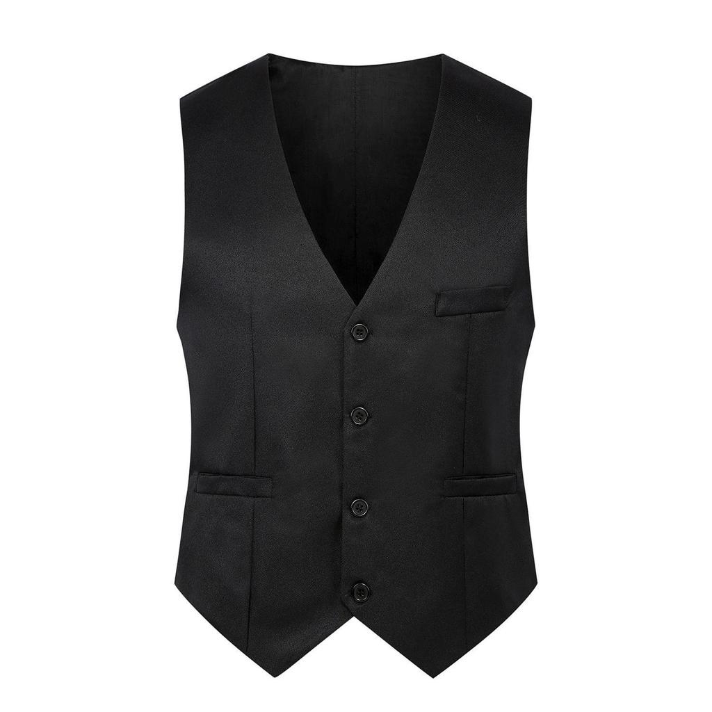 Men's Korean Style Slim Suit Vest - Business Casual for Spring & Autumn, Professional Groomsmen Dress Vest.