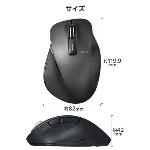 Bezdrátová myš ELECOM (Přijímač v ceně) Velikost L 5 knoflíků (Vybaveno tlačítky zpět a vpřed) Tichý BlueLED Grip Master Black M-XGL10DBSBK