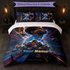 Lamine Yamal Custom Name Text Bedding Set 1 Duvet Cover+2 Pillowcases Soccer Logo Personalized Gift For Special Occasion Bedroom Decor