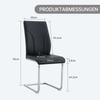 Dining Chairs, Black PU Material, Set of 2. Chair Legs, Silver Metal. Offices, Restaurants, Kitchens, Conference Rooms and Other Environments.