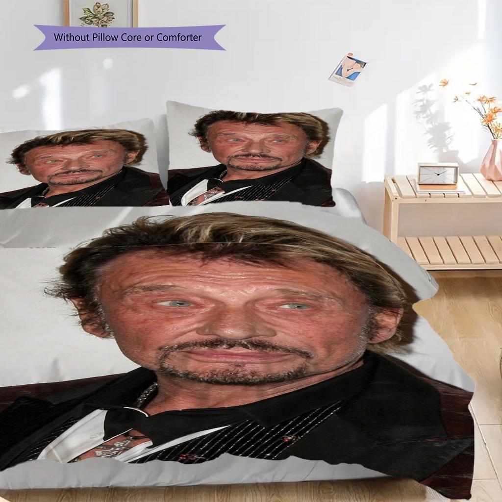 Biancheria da letto La Leggenda di Johnny Hallyday, copripiumino, federa, decorazione per la casa, regalo di compleanno (1 * copripiumino+2 * federe, senza imbottitura)