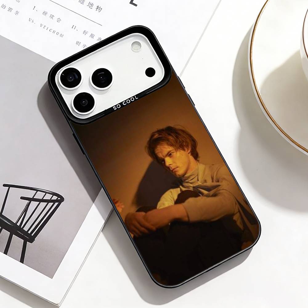 Indie Rock D-Drummer Charlie Heaton Phone Case For iPhone17,16,15,14,13,12,11 Plus,Pro Max Black Border Silver  Plated Cover