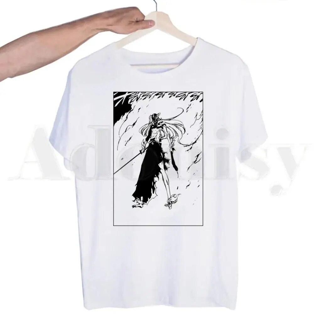 

Японское аниме Bleach Unisexga Ichigo Kuchiki Byakuya футболка унисекс женская мода Harajuku уличная одежда с коротким рукавом плюс размер унисекс M