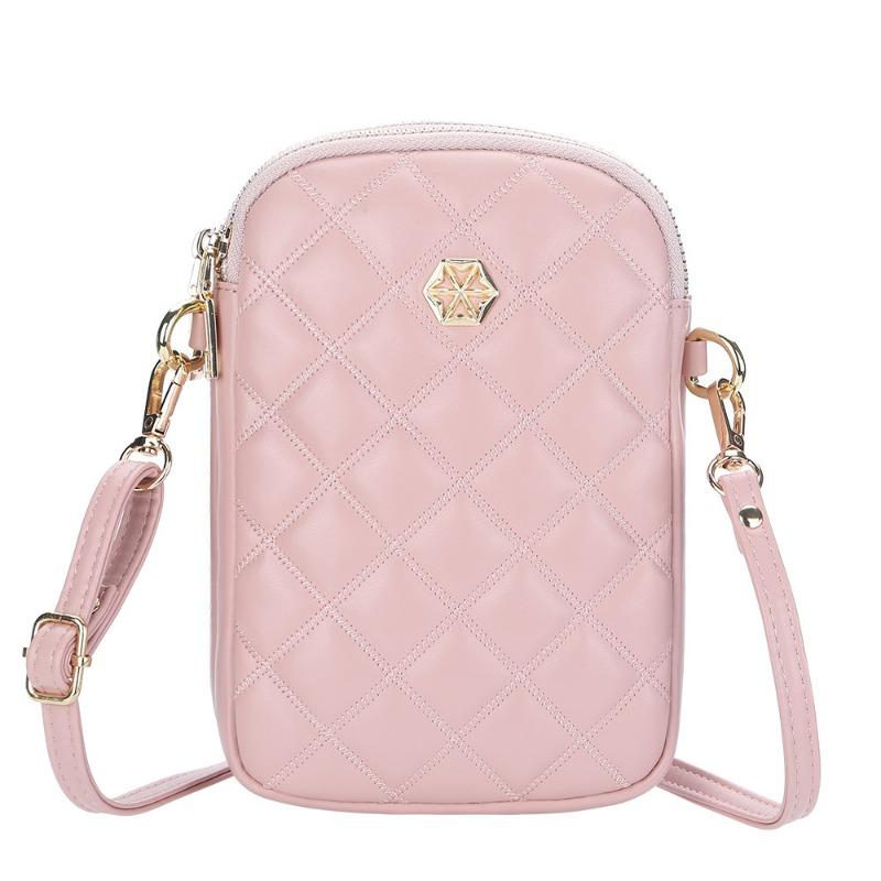 E Mobile Phone Carry-on Bag Women's Meiling Small Bag Double Zipper Messenger Women's Bag Change Vertical Mobile Phone Bag