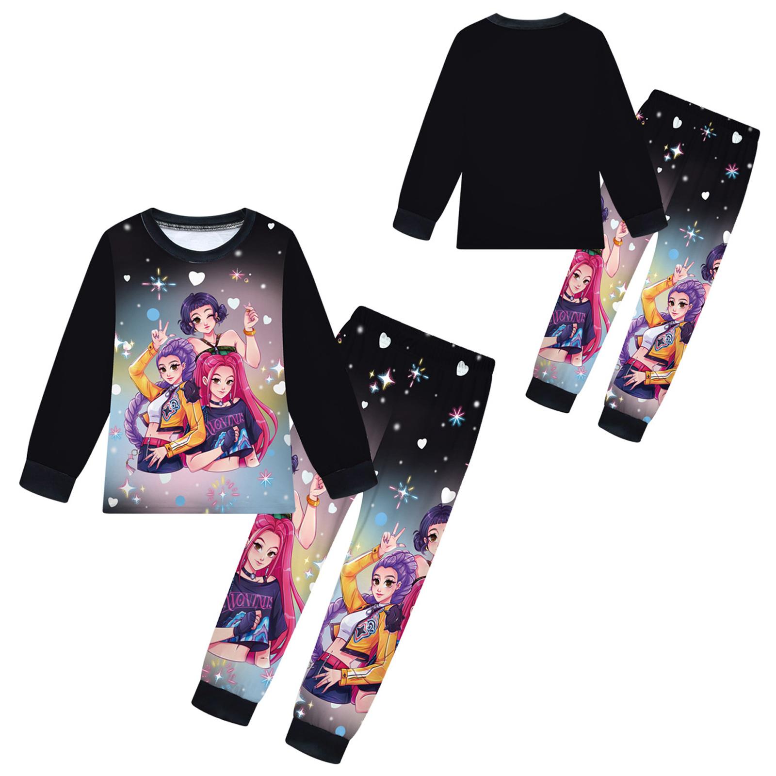

Children s Fashion Suit Skirt Round Neck Long Sleeve Top Pants 100 чёрный
