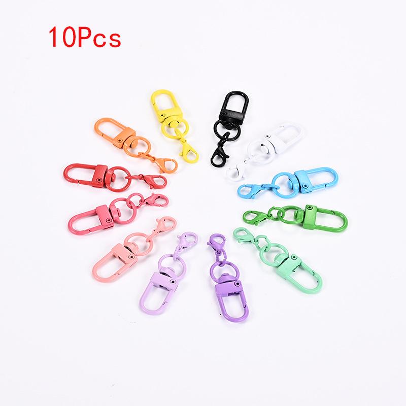 

For Jewelry Making Dog Buckle Neckalce Accessories 10pcs Random Color Clasp Hooks Keychain with Lobster Matel Clasps