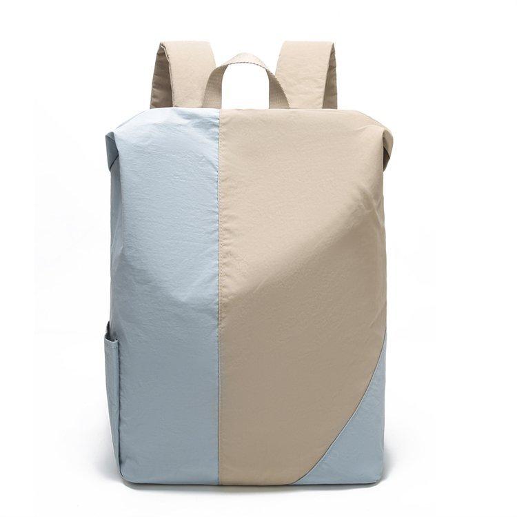 Stitching Contrast Backpack Unisex Waterproof Backpack Travel Bag