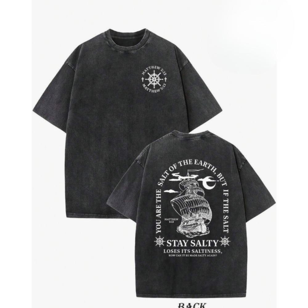 Vintage Washed Cotton T-Shirt with Double-Sided  Hip-Hop Casual Everyday Wear Fashionable Durable Material Vintage Shirt Urban Daily Wear Cool Top