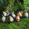 Whimsical Outdoor Garden Decor Mini Gnomes Figurine, Resin Welcome Gnome Statue, Small Handcrafted Ornament Dwarf for Fairy Garden, Flower Pot,
