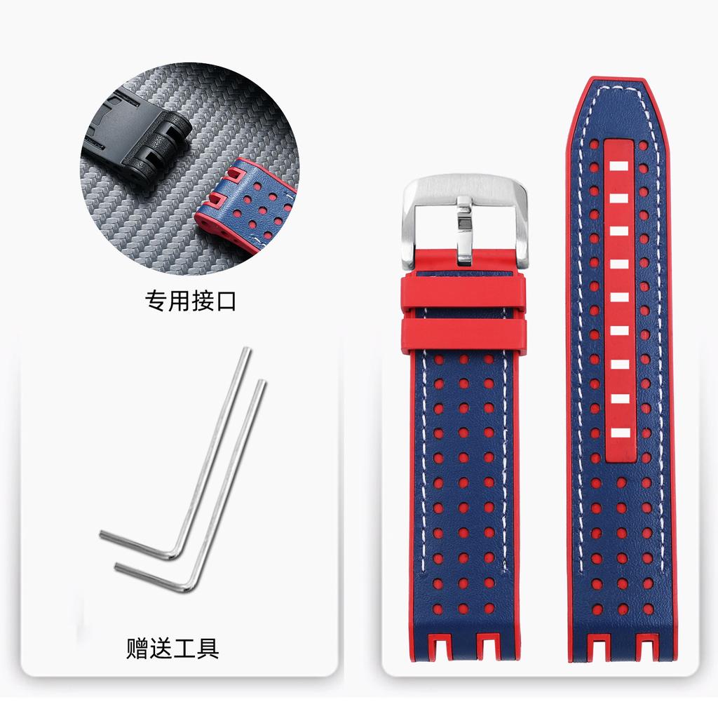 For Tissot T-sport Racing T115.417 Moto GP Cowhide Rubber Watch Strap - Premium Replacement Band for Men & Women, Racing Style