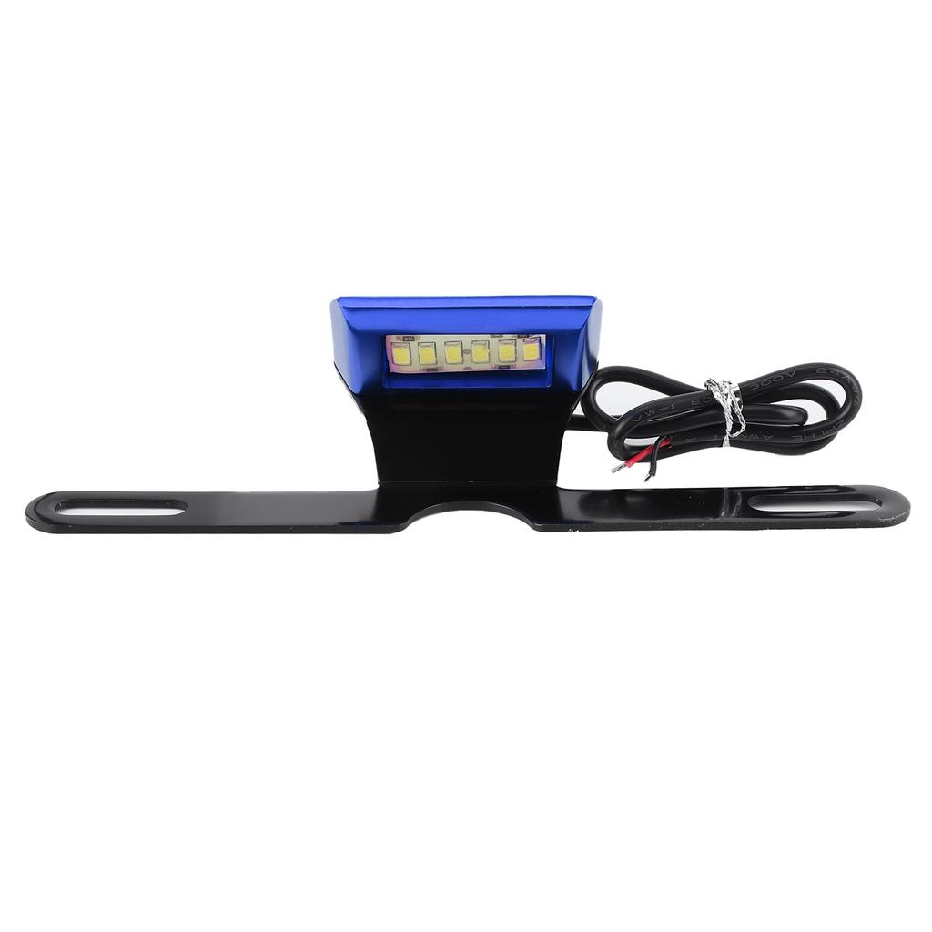Luz de Matrícula Universal para Motocicleta Aluminio CNC Luz Trasera 6 LED Iluminación de Montaje Trasero Azul