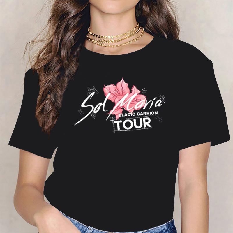 Eladio Carrion Sol Maria Tour Tshirt Unisex Crewneck Short Sleeve Tee Women Plus Size Streetwear World Hip Hop Clothes