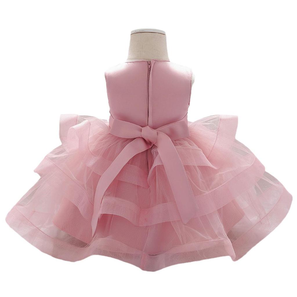 Infant & Toddler Sequined Princess Birthday Dress with Puff Skirt & Embroidery