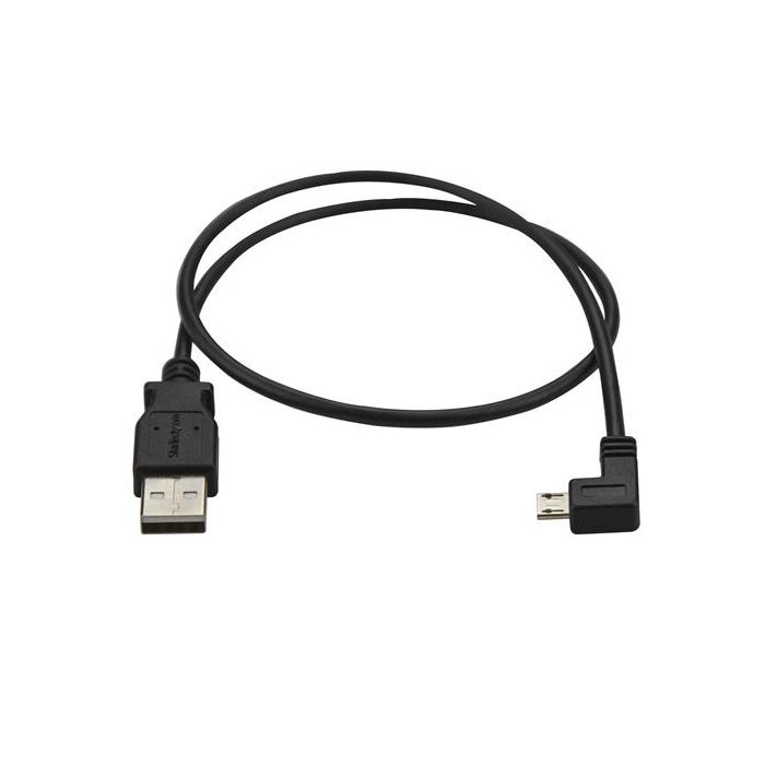 STARTECH 50cm Left Angled USB To Micro USB Cable - Black - Shielded
