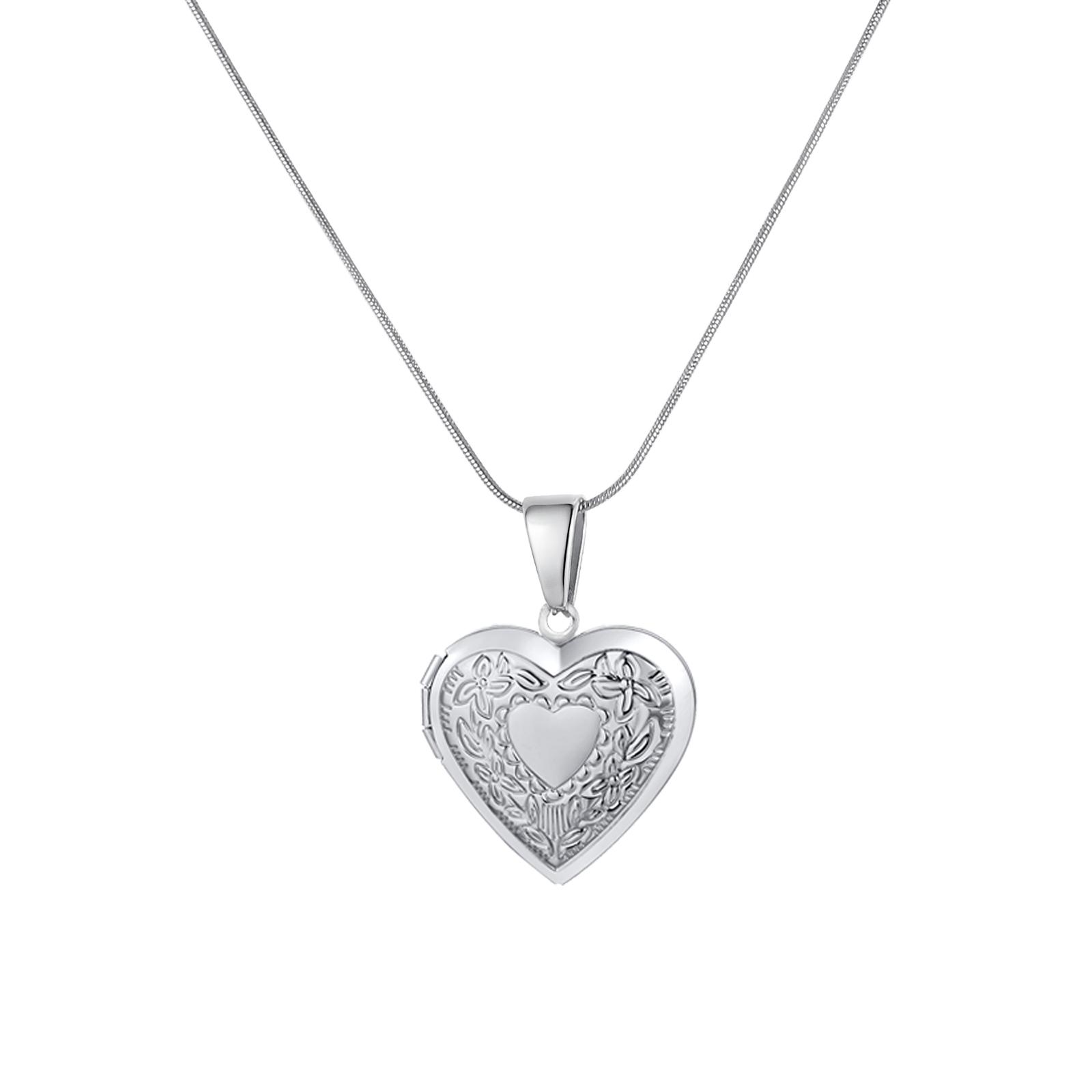 Stainless Steel Snake Chain Locket Pendant Necklaces for Women Heart Shaped Necklaces 2026 Jewelry Gift 50cm