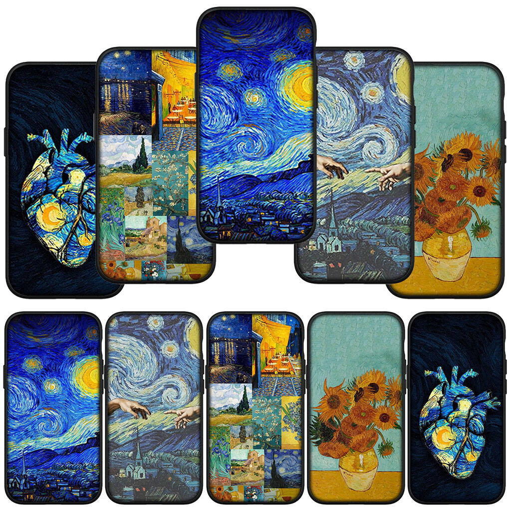 Phone Case for Samsung Galaxy S25 S23 S22 S24 Ultra FE A05 A06 A15 A16 A36 A37 A35 A54 A55 A56 A57 A25 A26 A53 Sunflower Van Gogh Starry Night Cover