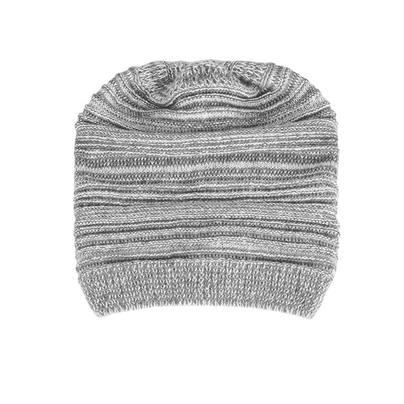 Winter Women Men Pleated Warm Cap Coldproof Elastic Knitted Cap Two-Color Cap