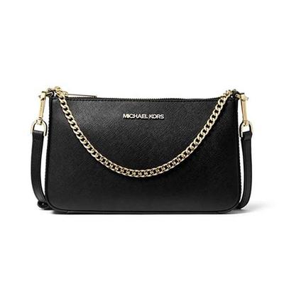 MK Jet Set Chain Minimalistická kožená taška přes rameno/pod paži Dámské tašky Černá 35S0GTVU6L-BLACK