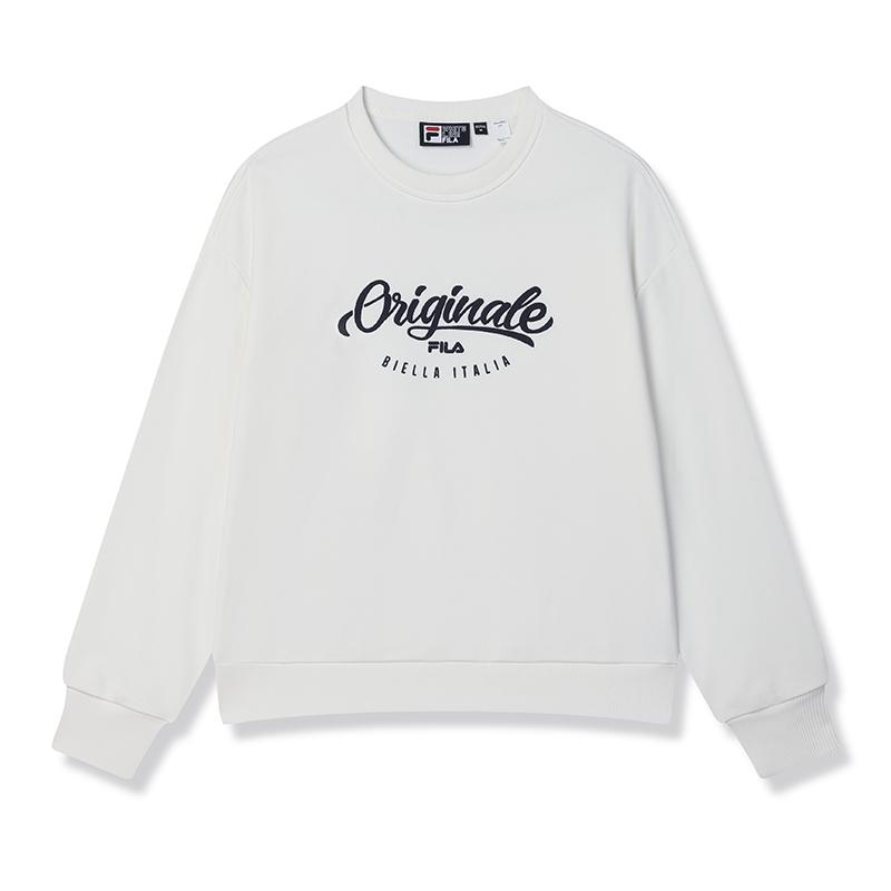 

New FILA Lifestyle Sweatshirt Women s Cloud White F11W449219FWT 165/84A/M